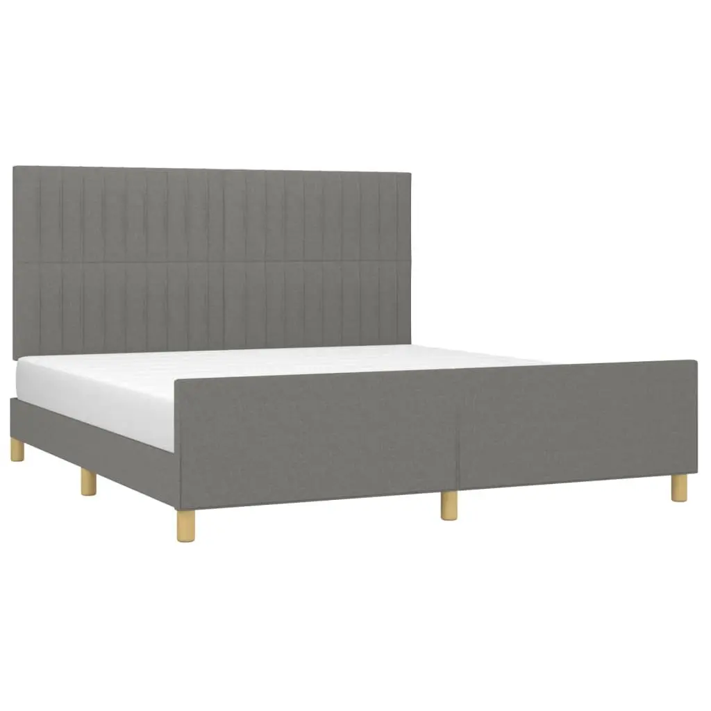 Grey Fabric Queen Bed Frame for Comfort and Support