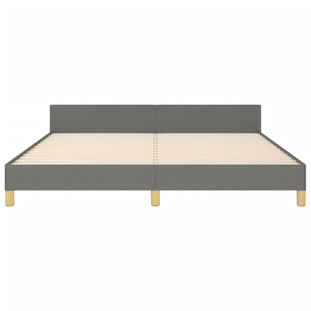 Queen Bed Frame with Grey Fabric Headboard 152x203cm
