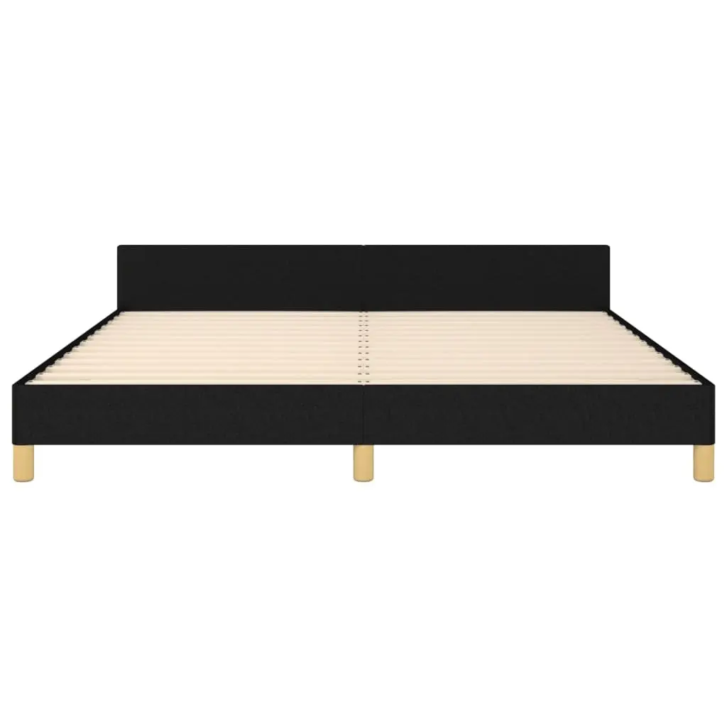 Queen Bed Frame Black Fabric 152x203 cm Bedroom Furniture