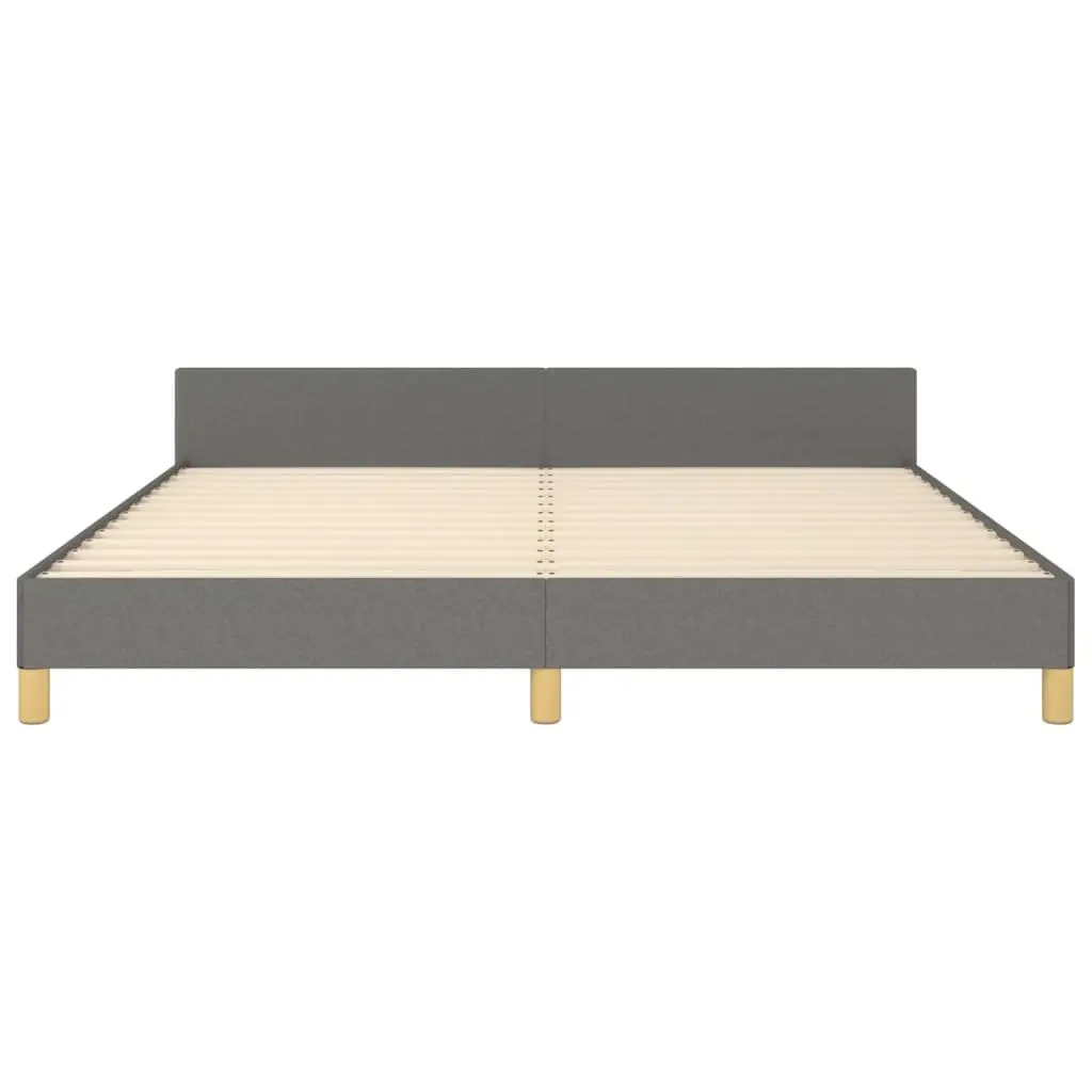 Queen Bed Frame Grey Fabric Headboard 152x203cm Bedroom Furniture without