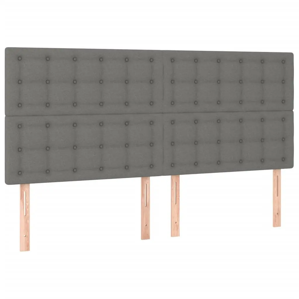 Queen Bed Frame Grey Fabric Headboard 152x203cm Bedroom Furniture without