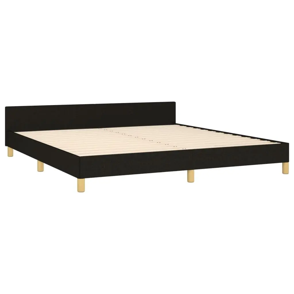 Queen Bed Frame Black Fabric 152x203cm Bedroom Furniture