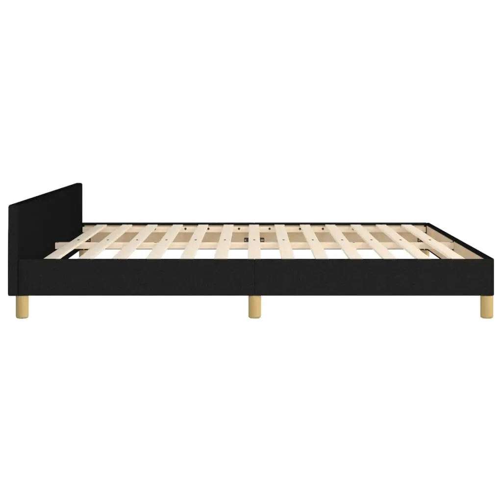 Queen Bed Frame Black Fabric 152x203cm Bedroom Furniture