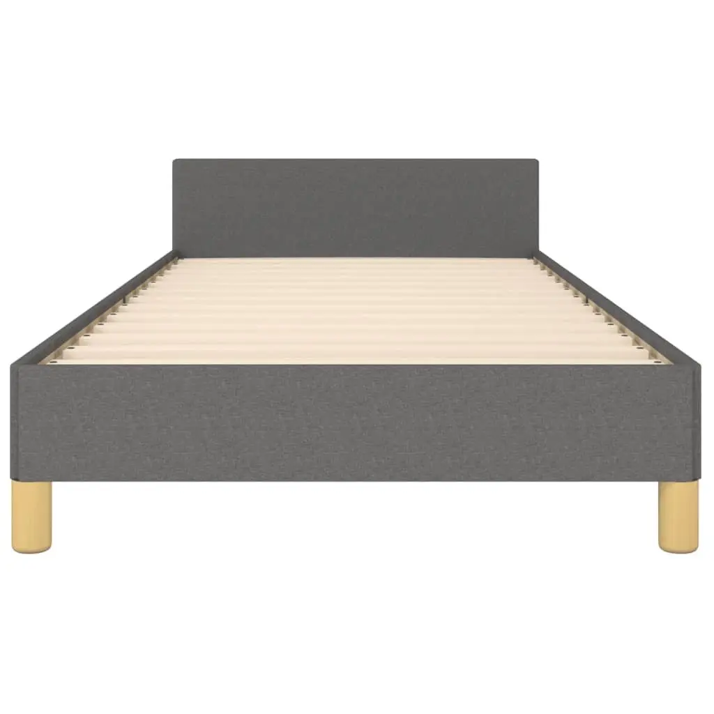 King Single Bed Frame with Headboard Grey Fabric 107x203cm Bedroom Furniture
