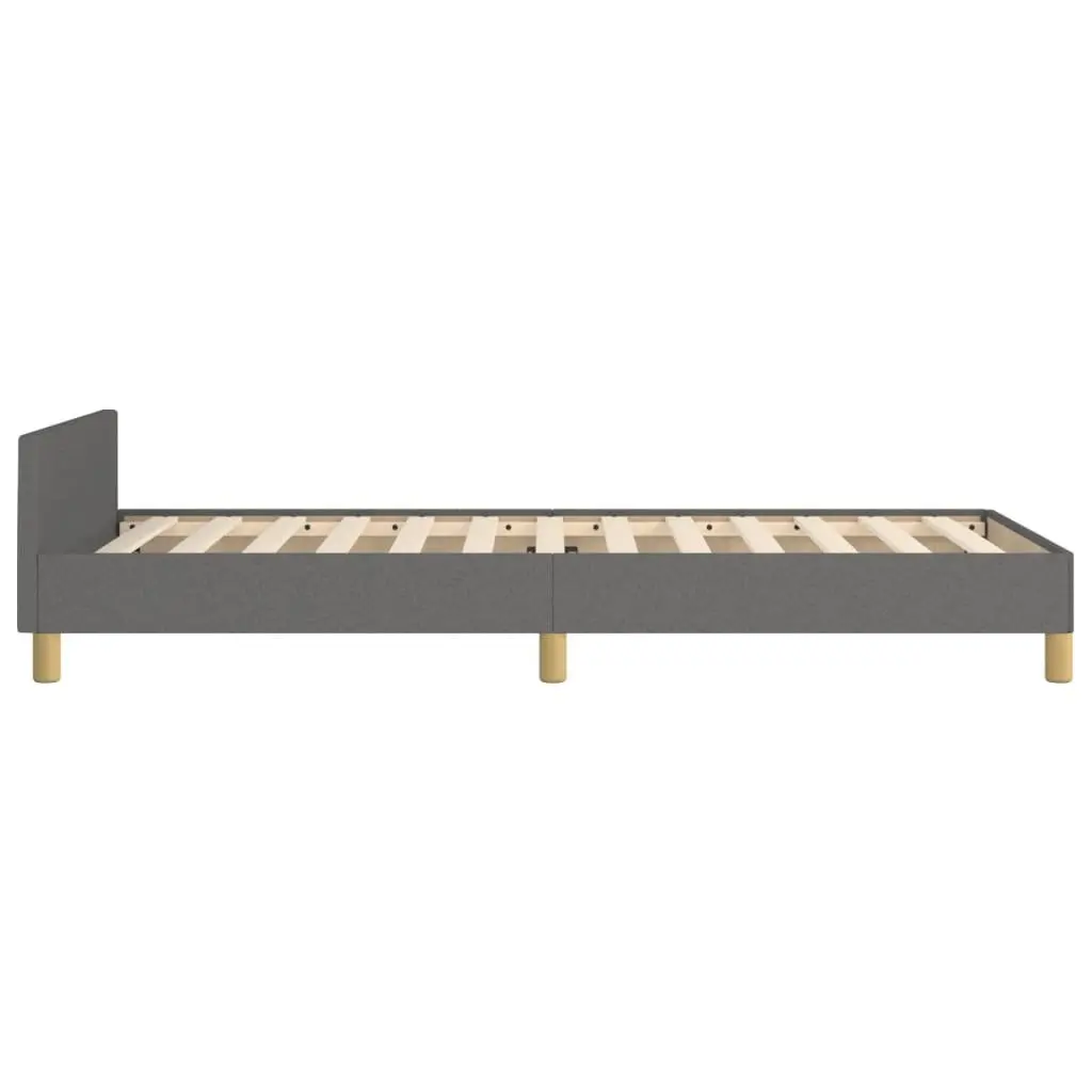 King Single Bed Frame with Headboard Grey Fabric 107x203cm Bedroom Furniture