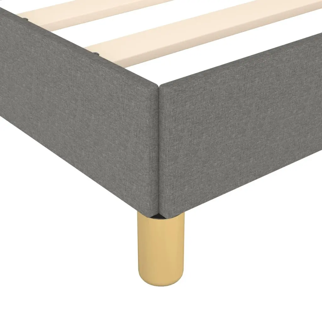 Upholstered Bed Frame for King Single Use with Adjustable Headboard Grey Fabric 107x203 cm
