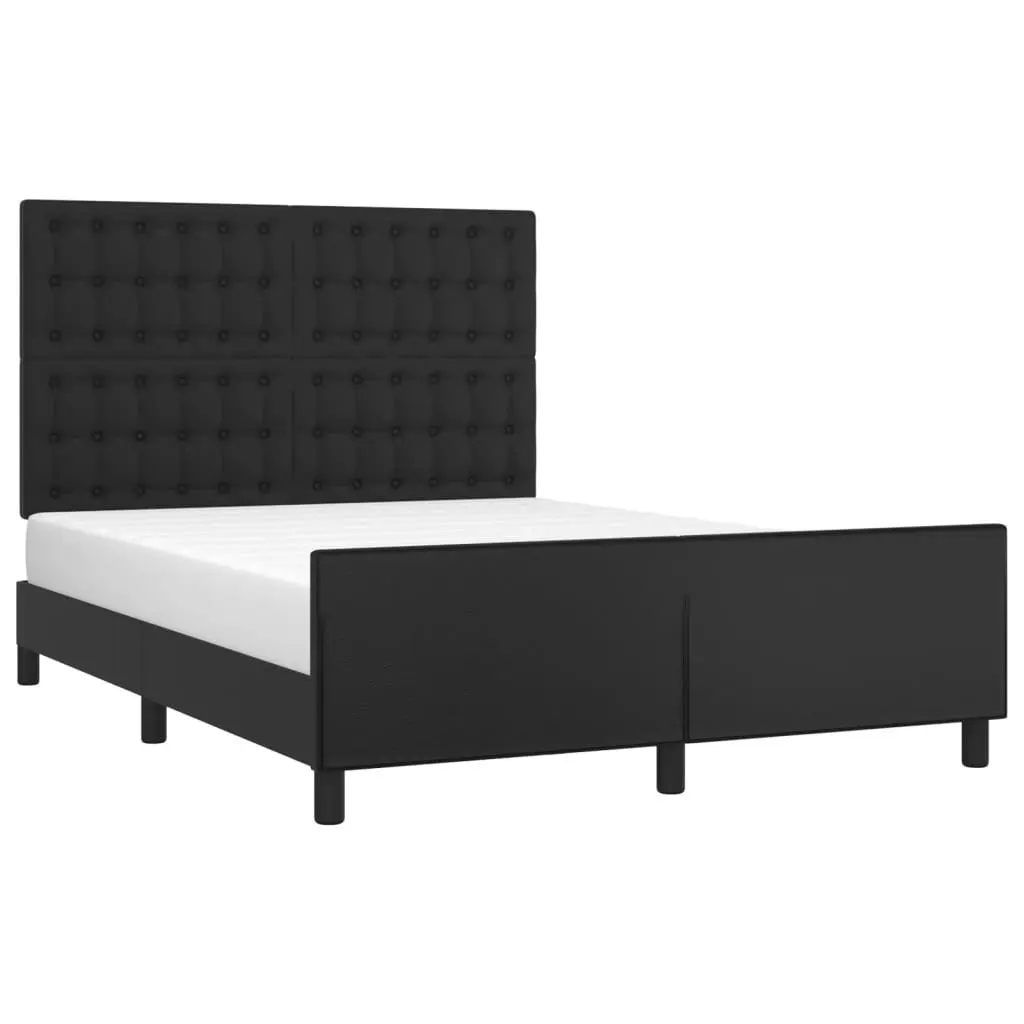 Double Bed Frame in Black Faux Leather