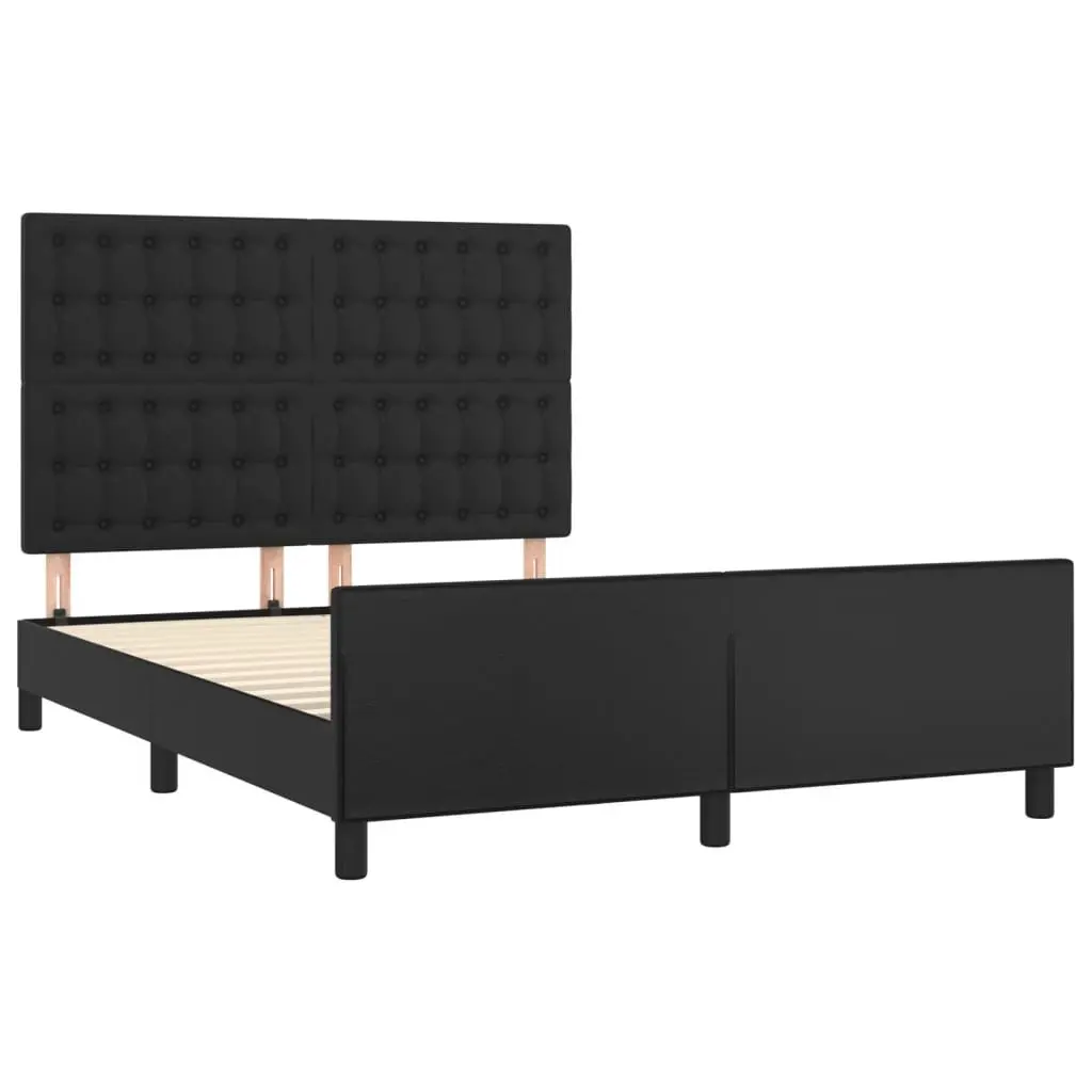 Double Bed Frame in Black Faux Leather