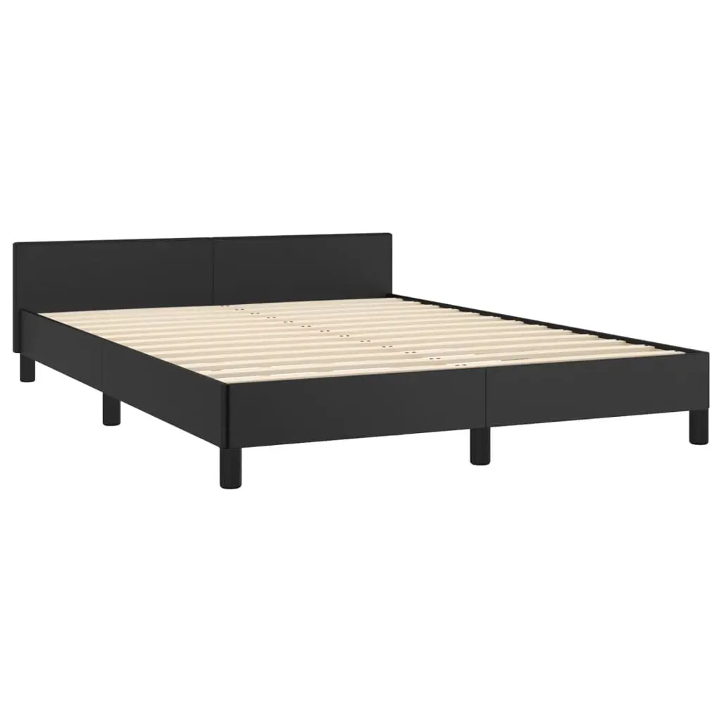 Double Bed Frame in Black Faux Leather