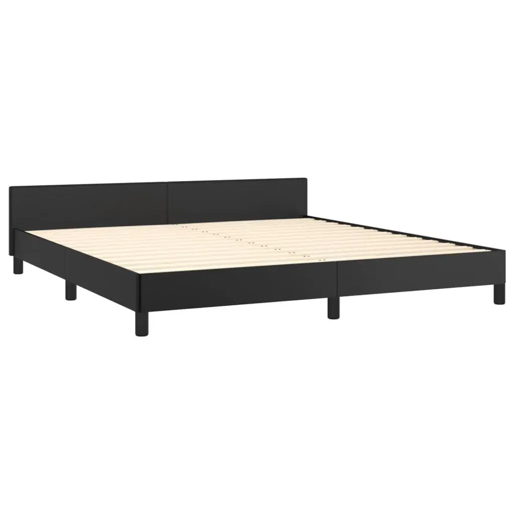 Black Faux Leather Bed Frame