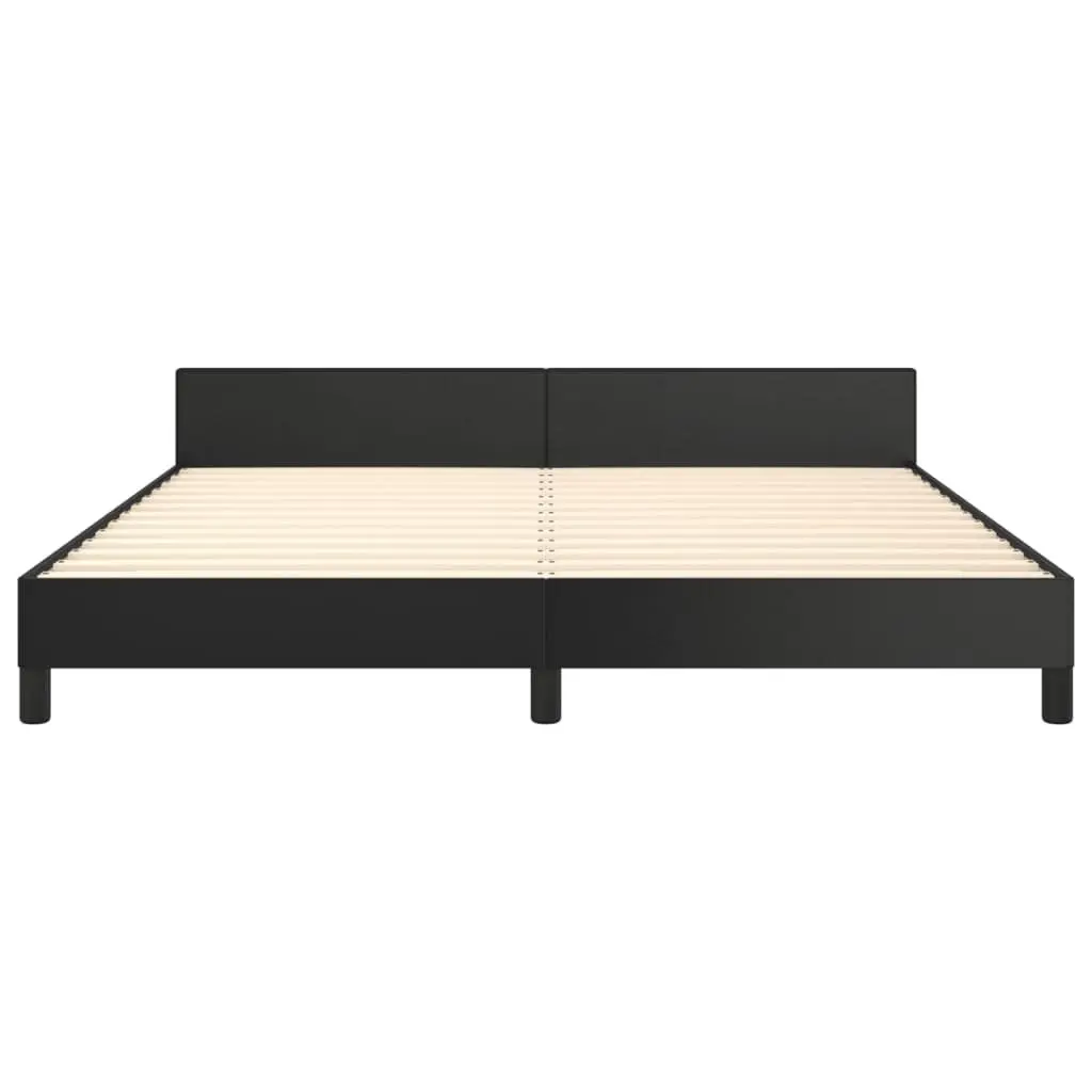 Black Faux Leather Bed Frame