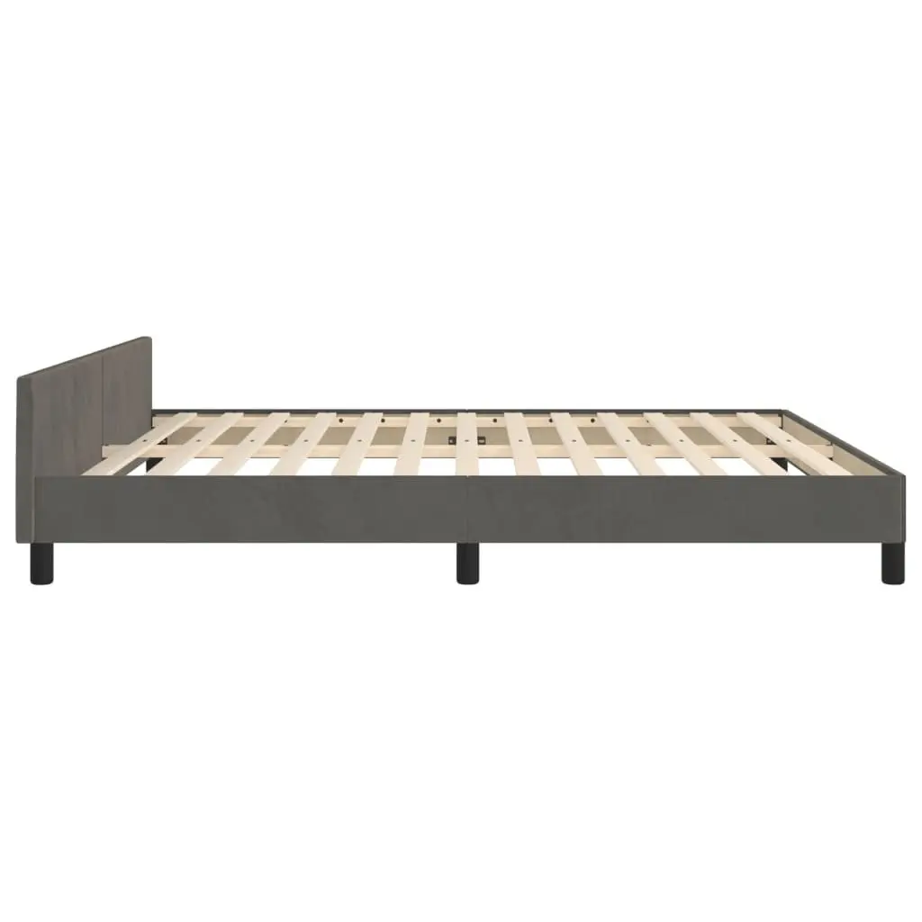 Dark Grey Velvet Queen Bed Frame for Comfort