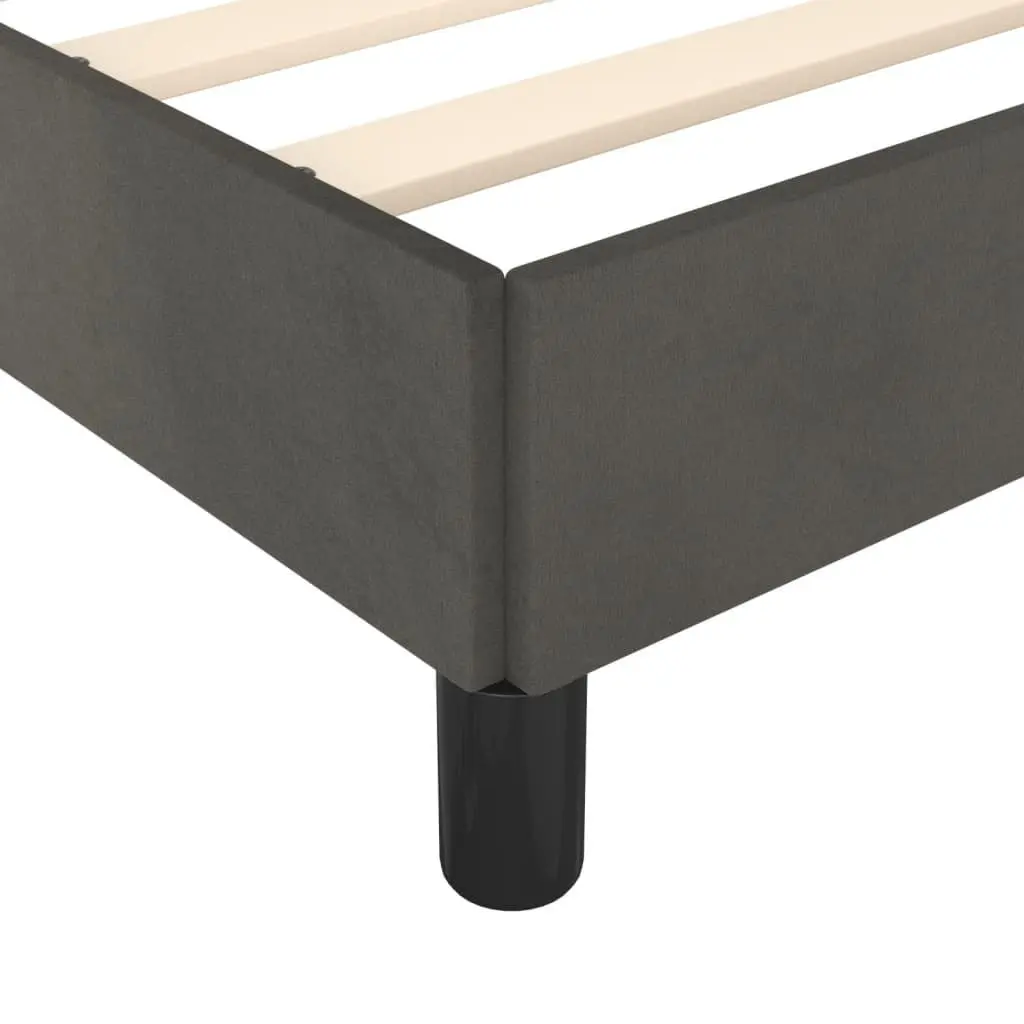 Dark Grey Queen Bed Frame with Velvet Finish