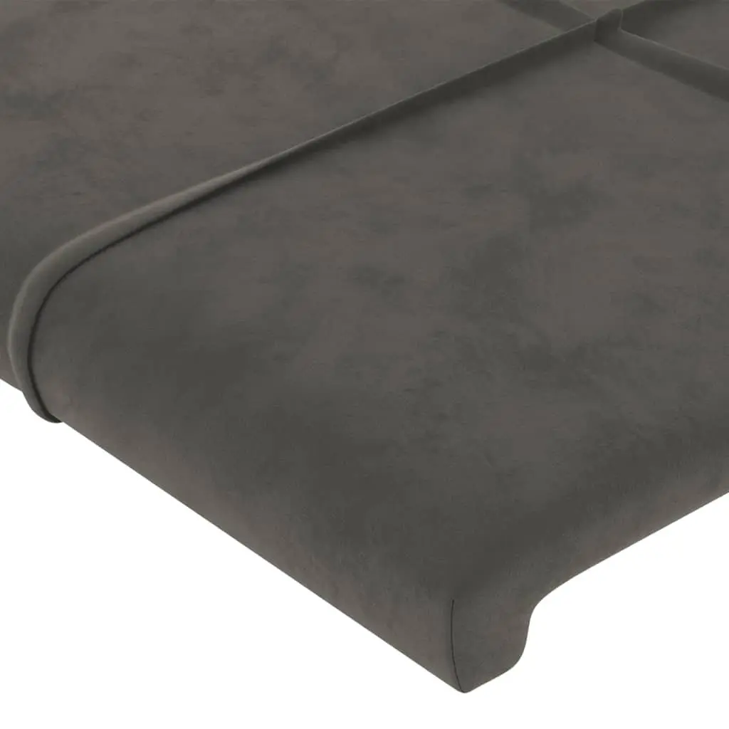 Dark Grey Queen Bed Frame with Velvet Finish