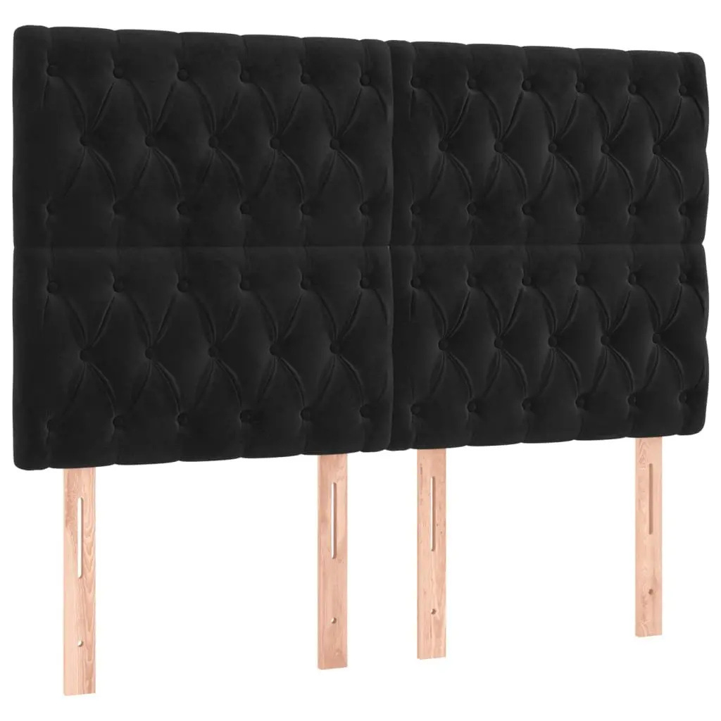 Queen Bed Frame Adjustable Height 152x203cm Black Velvet