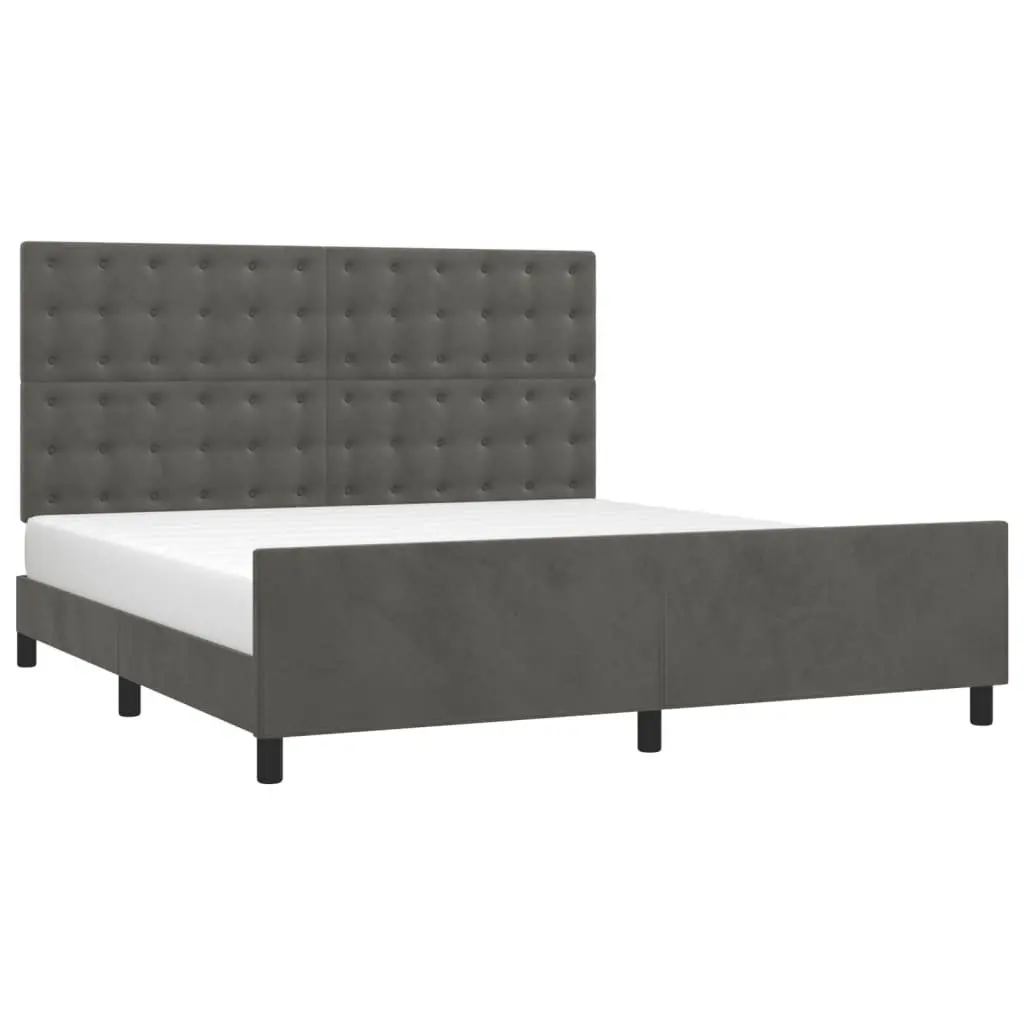 Dark Grey Velvet Queen Bed Frame for Restful Sleep