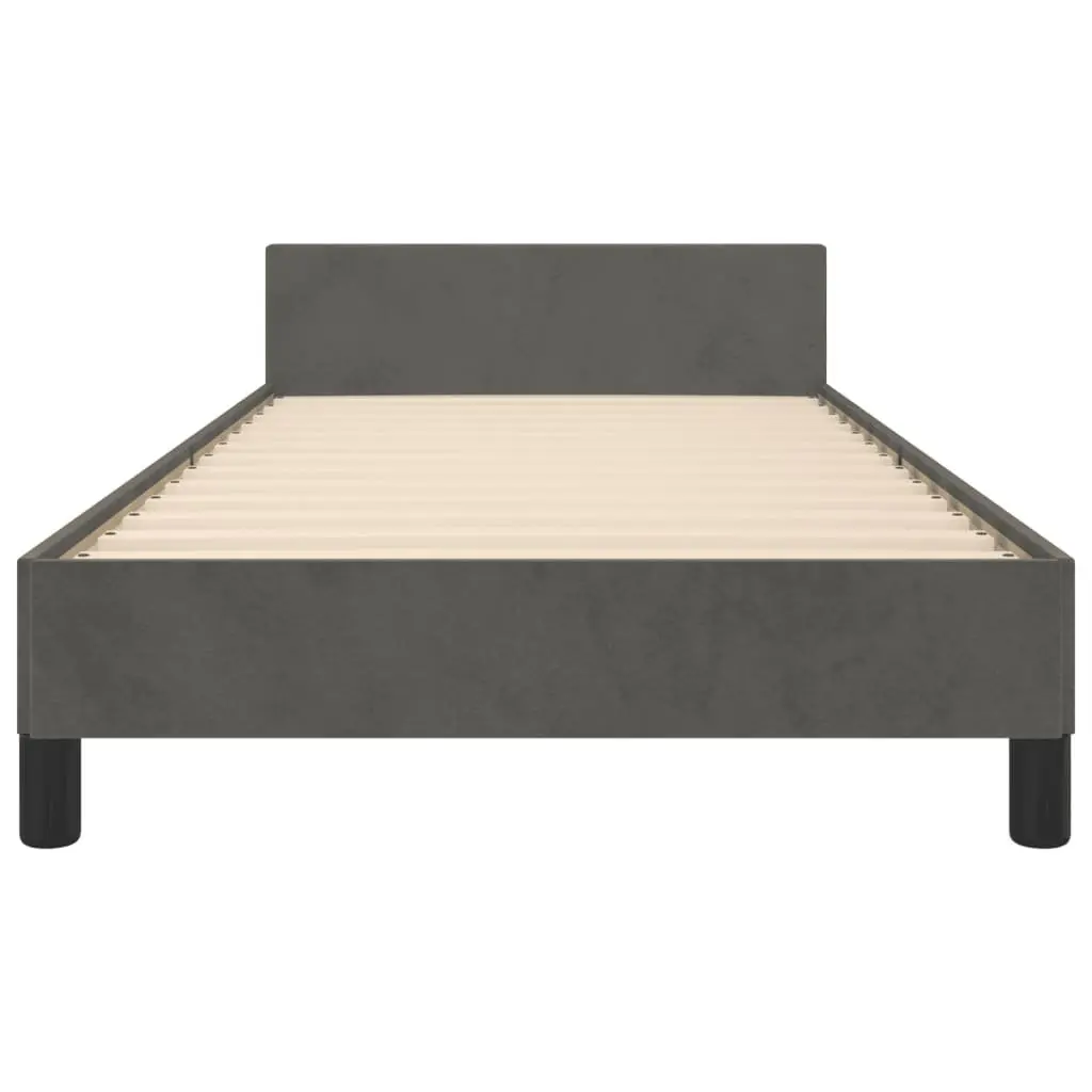 King Single Bed Frame Grey Velvet 107x203cm Bedroom Furniture