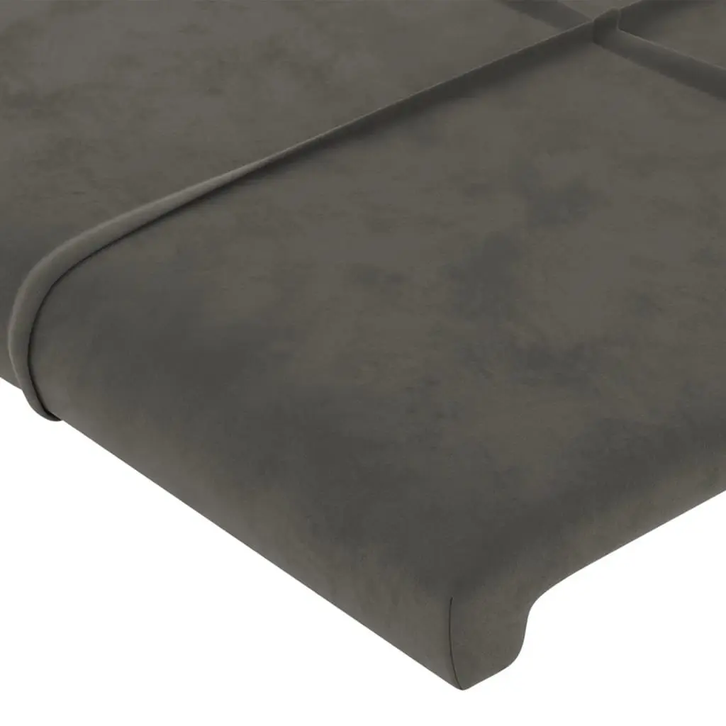 King Single Bed Frame Grey Velvet Headboard Adjustable 107x203cm No Mattress