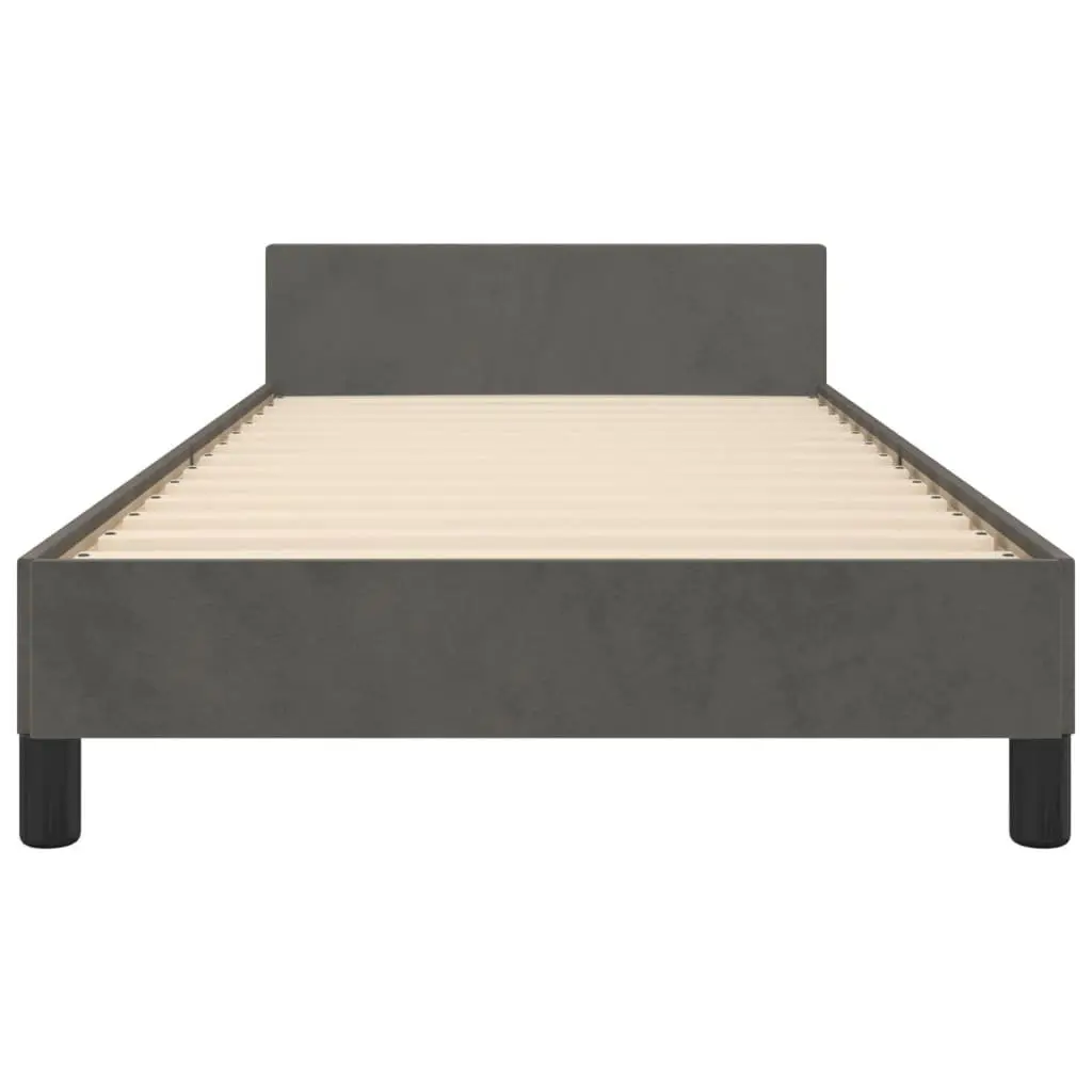 Adjustable King Single Bed Frame Grey Velvet 107x203cm