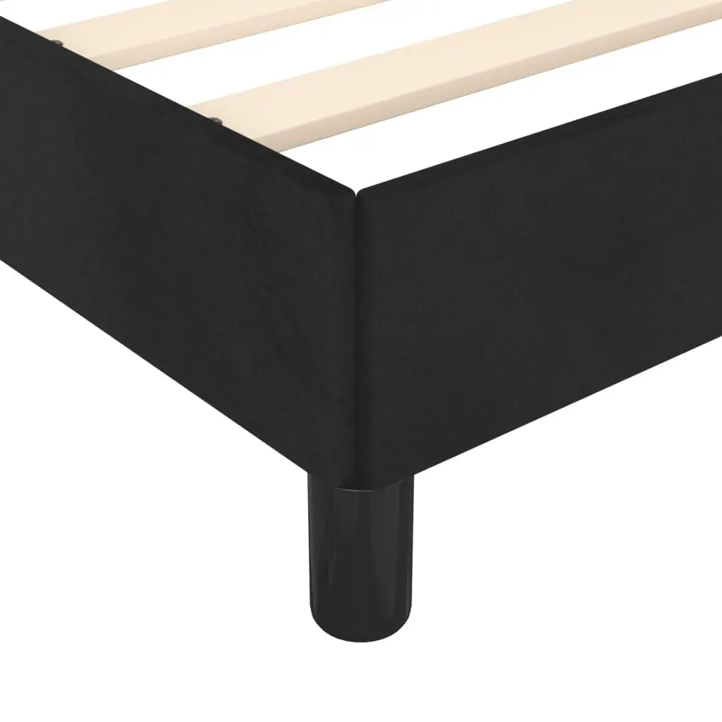 King Single Bed Frame Adjustable Black Velvet Headboard 107x203cm