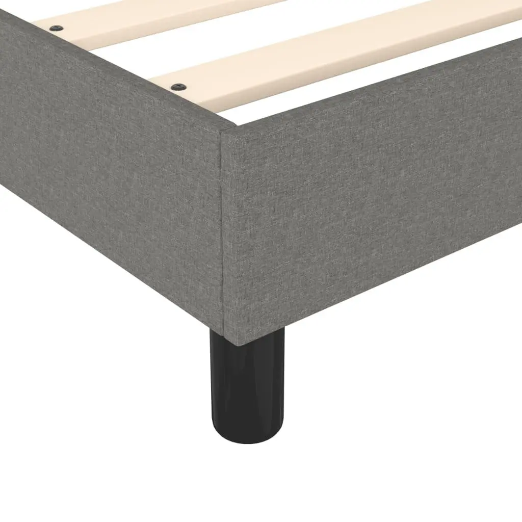 Box Spring Bed Queen Size with Pocket Spring Mattress Grey Fabric Headboard