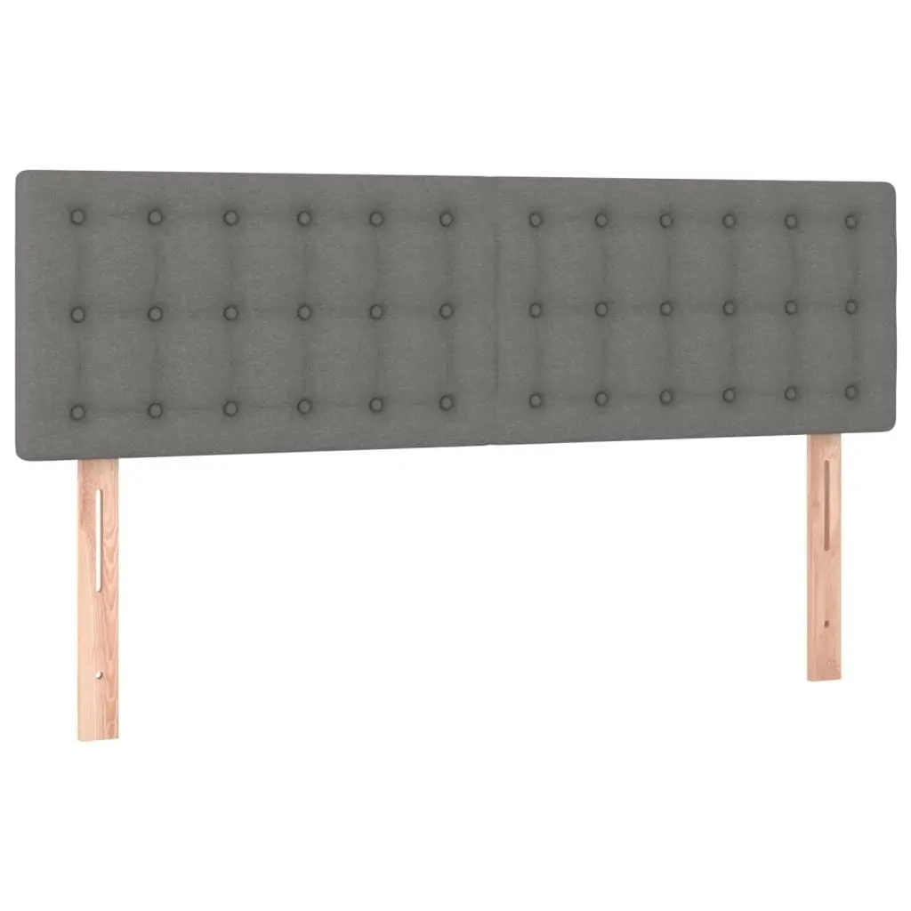 Queen Size Box Spring Bed with Adjustable Headboard in Grey