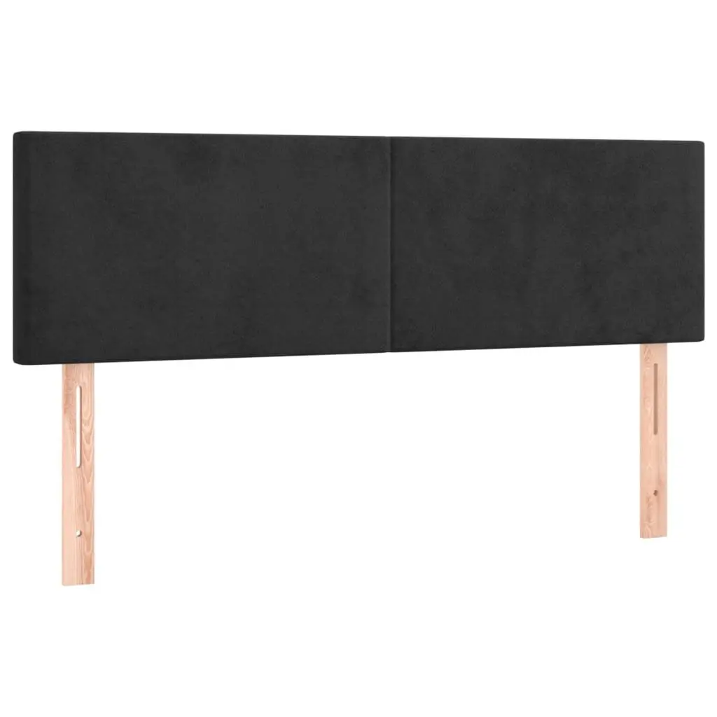 Pocket Spring Mattress Box Spring Bed Black Velvet Adjustable Headboard Queen Size 153x203cm