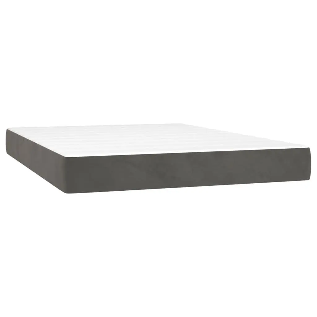 Box Spring Bed with Pocket Spring Mattress Adjustable Headboard Queen Size Grey