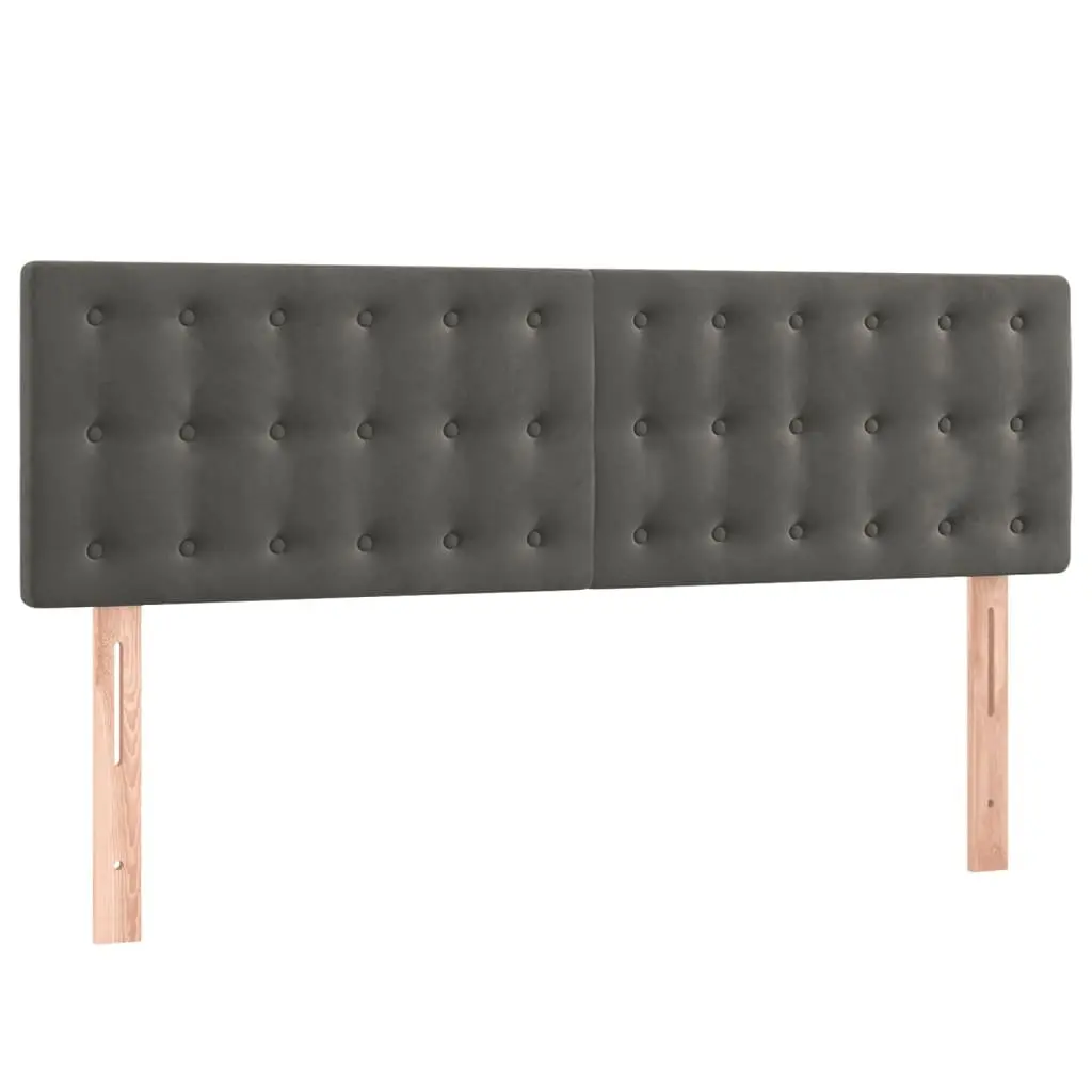 Grey Velvet Box Spring Bed 153x203cm