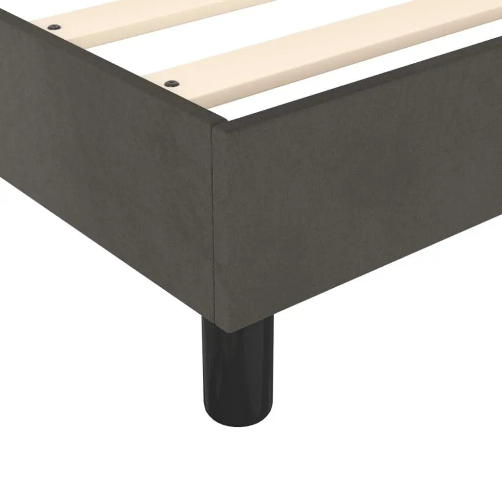 Grey Velvet Box Spring Bed 153x203cm