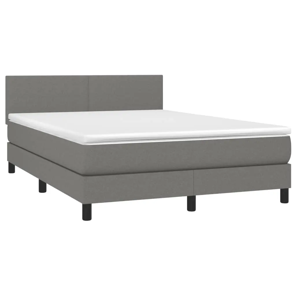 Box Spring Bed with Pocket Spring Mattress Queen Size Dark Grey