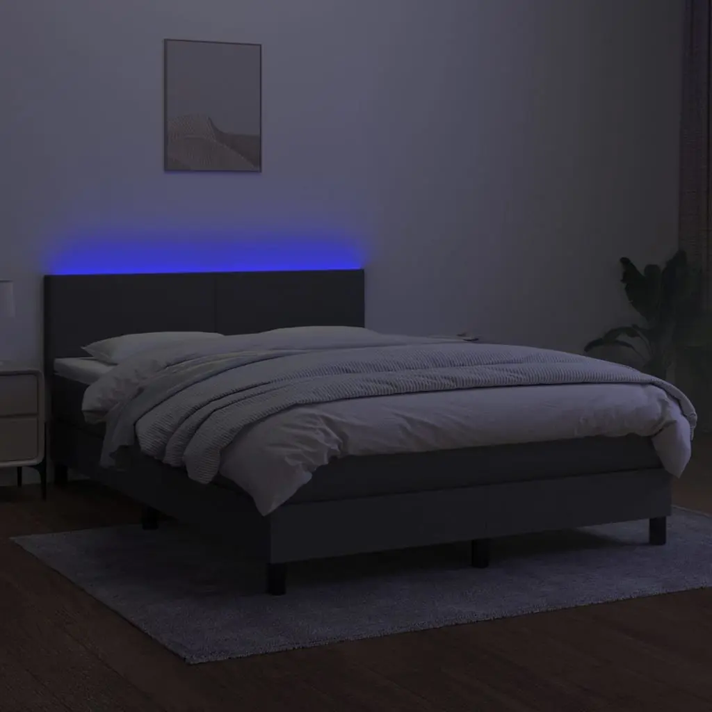 Box Spring Bed with Pocket Spring Mattress Queen Size Dark Grey