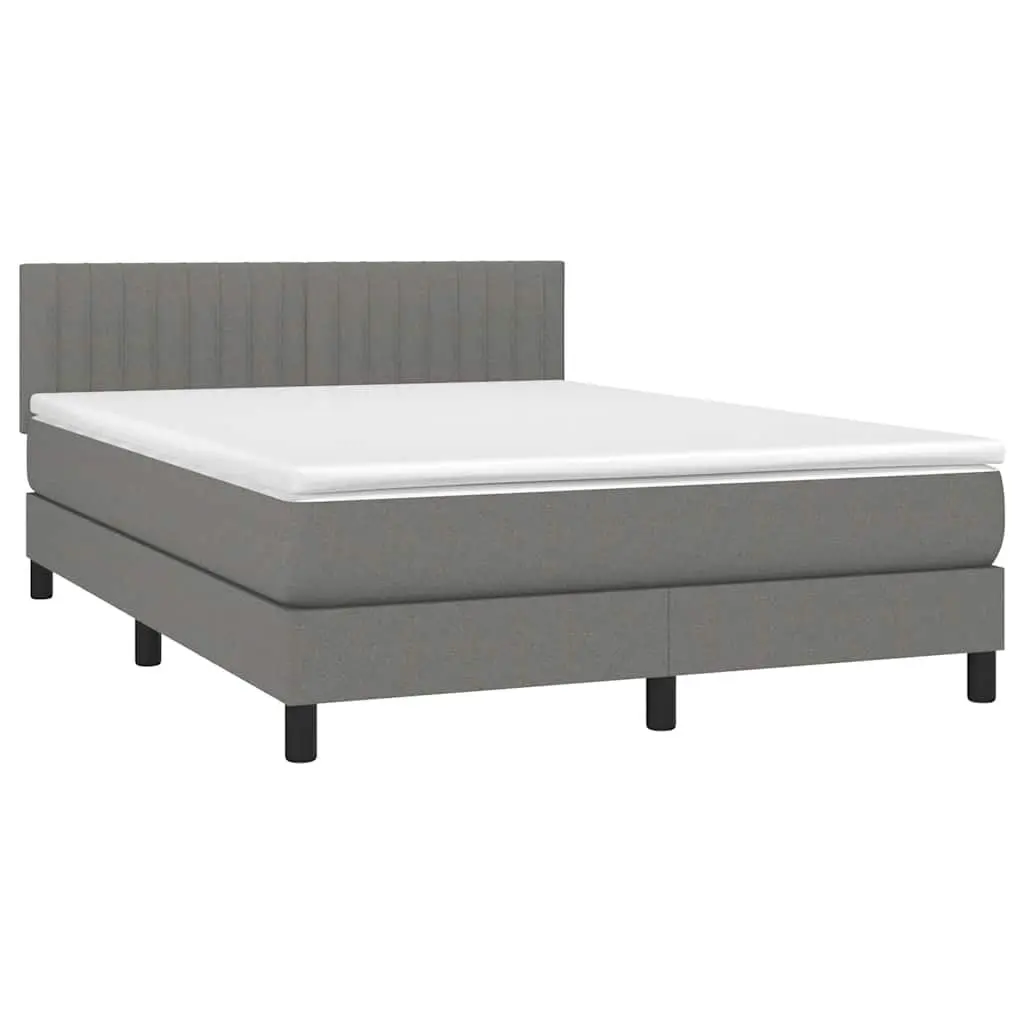 Queen Size Box Spring Bed with LED Lighting