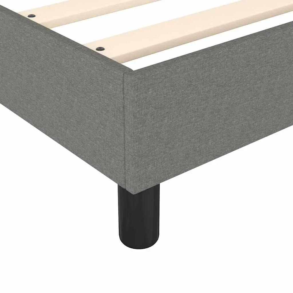 Queen Size Box Spring Bed Pocket Spring Mattress LED Headboard Grey Fabric