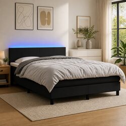 Comfortable Queen Box Spring Bed with LED Features