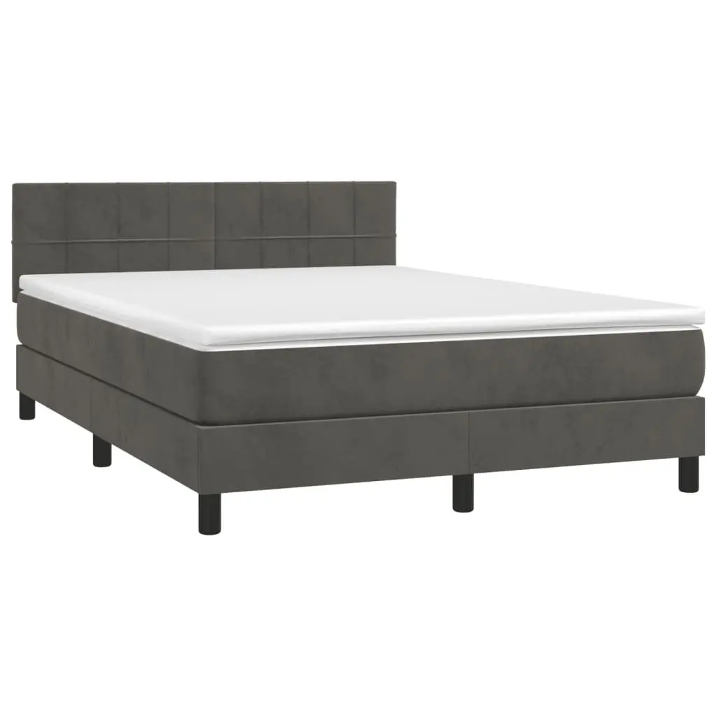 Queen Box Spring Bed with LED Lighting and Comfort