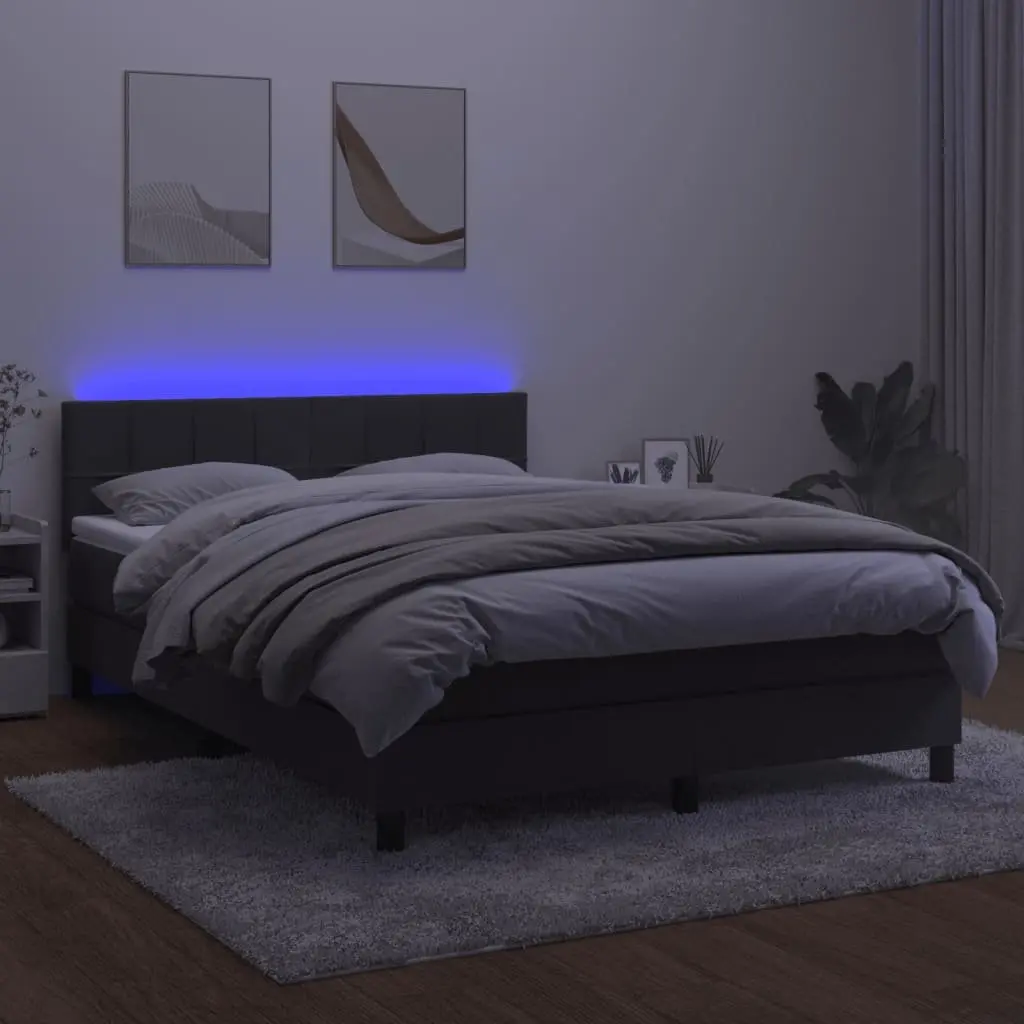 Queen Box Spring Bed with LED Lighting and Comfort