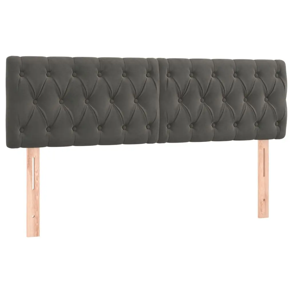 Queen Size Box Spring Bed with Pocket Spring Mattress LED Headboard Dark Grey