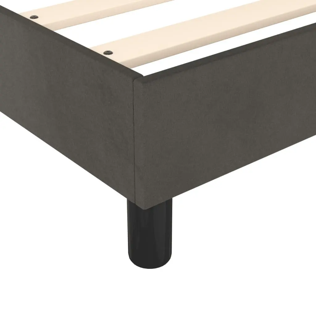 Box Spring Bed with Pocket Spring Mattress Queen Size Grey Velvet