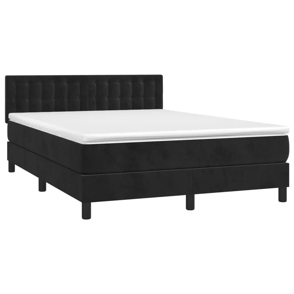 Queen Box Spring Bed with LED Lights