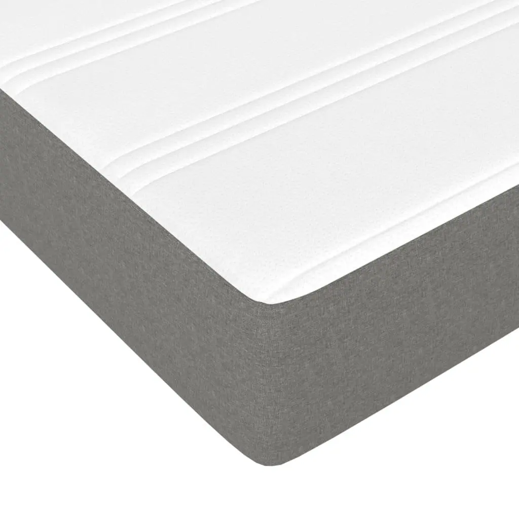 Box Spring Bed with Pocket Spring Mattress Grey Fabric Queen Size Headboard