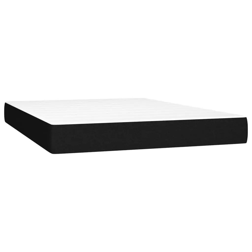 Box Spring Bed with Pocket Spring Mattress Queen Size Adjustable Headboard Black