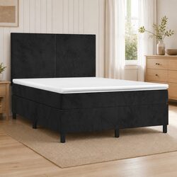 Reliable Black Box Spring Bed with Comfortable Mattress 137x187 cm