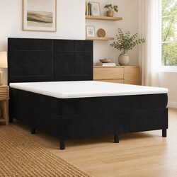Value-Driven Box Spring Bed with Pocket Spring Mattress Black 137x187 cm