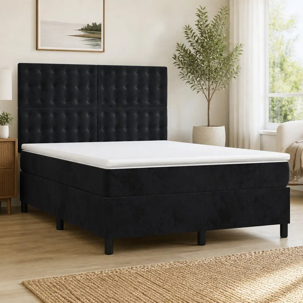 Queen Size Box Spring Bed with Pocket Spring Mattress