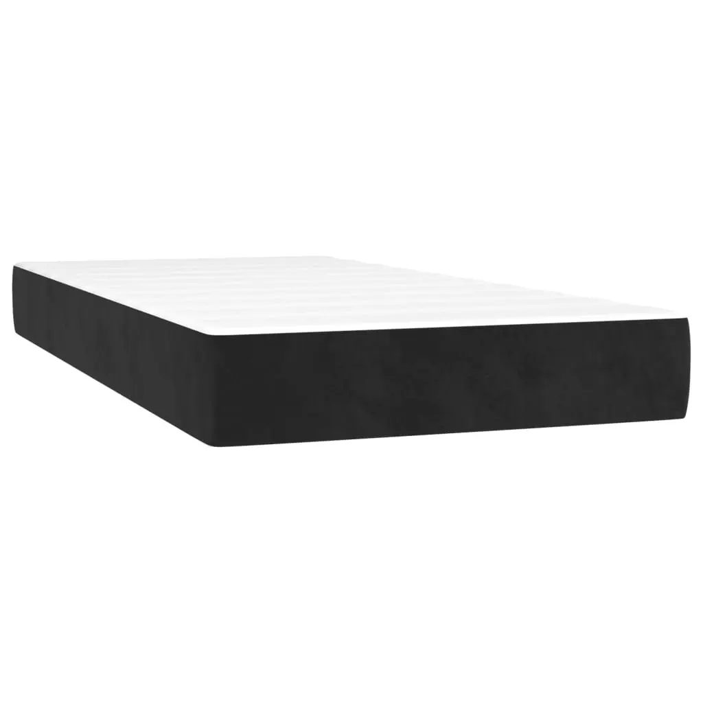 Pocket Spring Mattress Box Spring Bed Black Velvet 106x203cm King Single