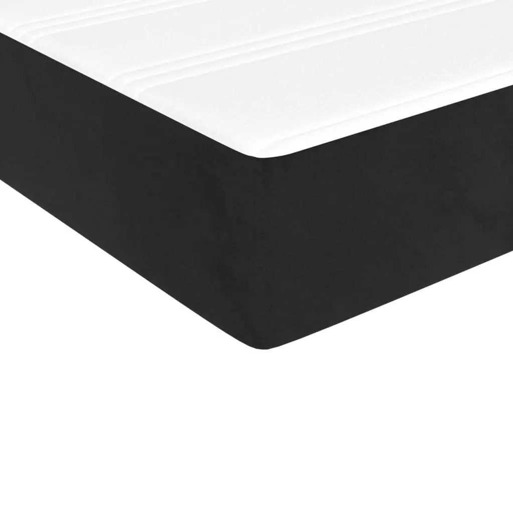 Queen Size Box Spring Bed with Pocket Spring Mattress LED Headboard Black Velvet
