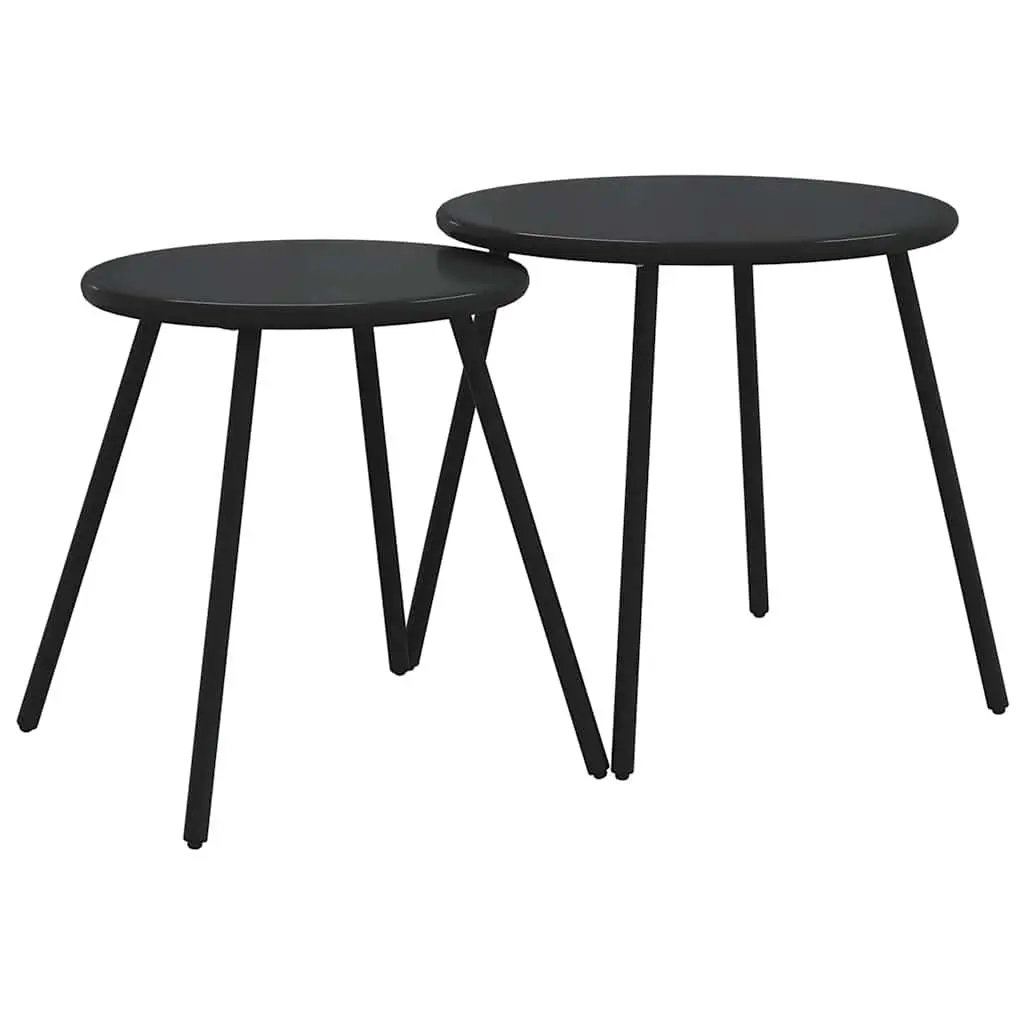 5 Piece Balcony Furniture Set Outdoor Patio Steel Frame Cushions Black
