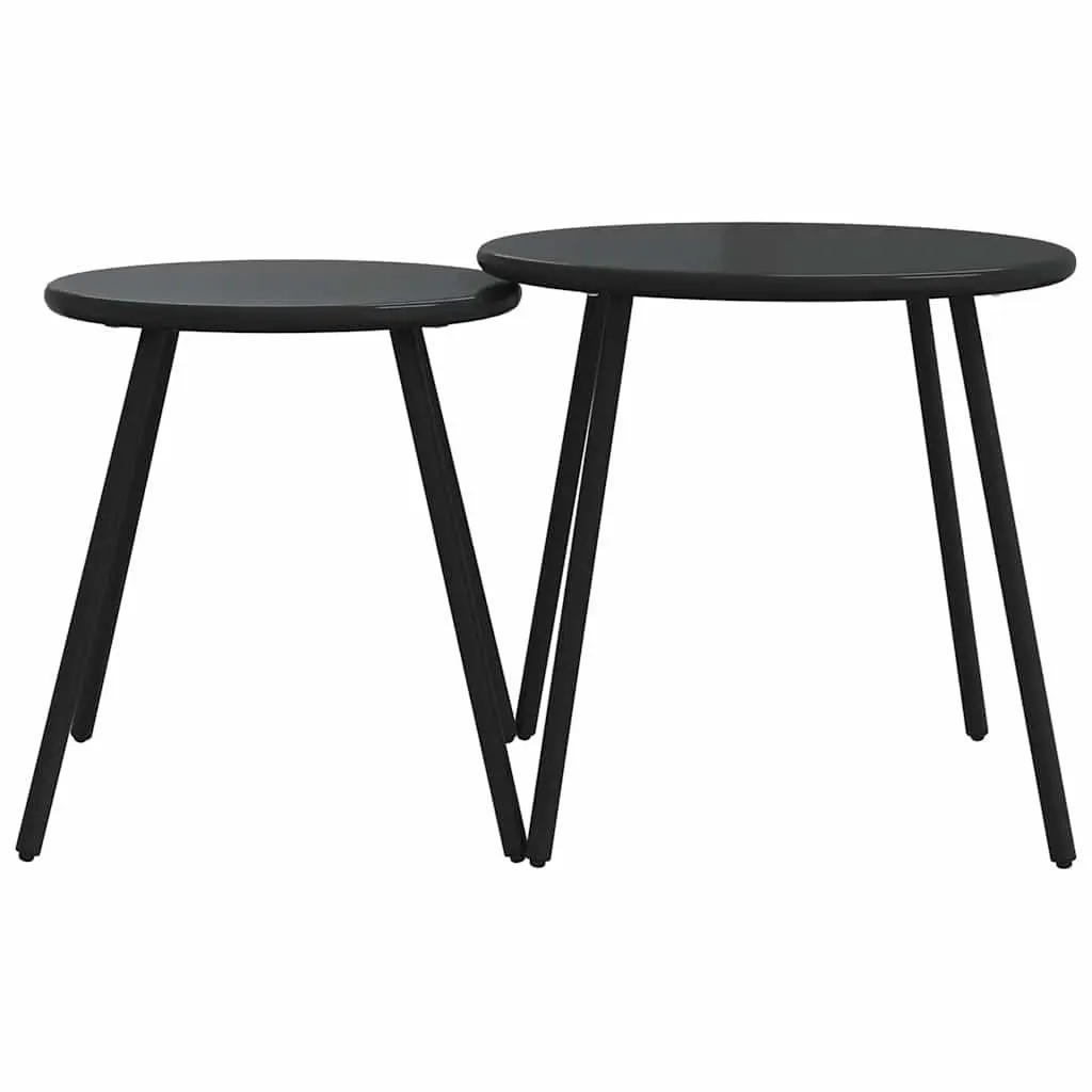 5 Piece Balcony Furniture Set Outdoor Patio Steel Frame Cushions Black
