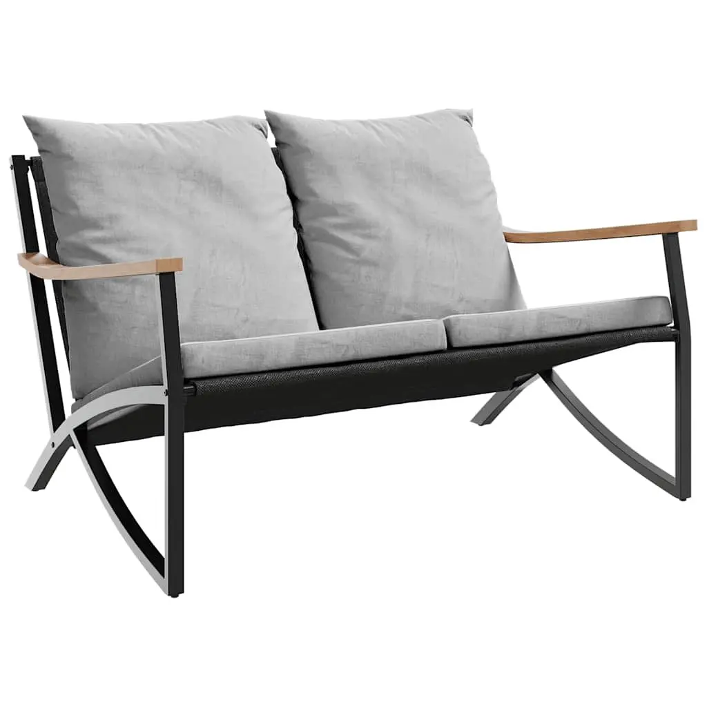 5 Piece Balcony Furniture Set Outdoor Patio Garden Black Steel Cushions